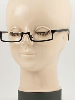 Y2K Cosplay Black Rectangular Eyeglass Frames Half Frame Without Lenses Unisex